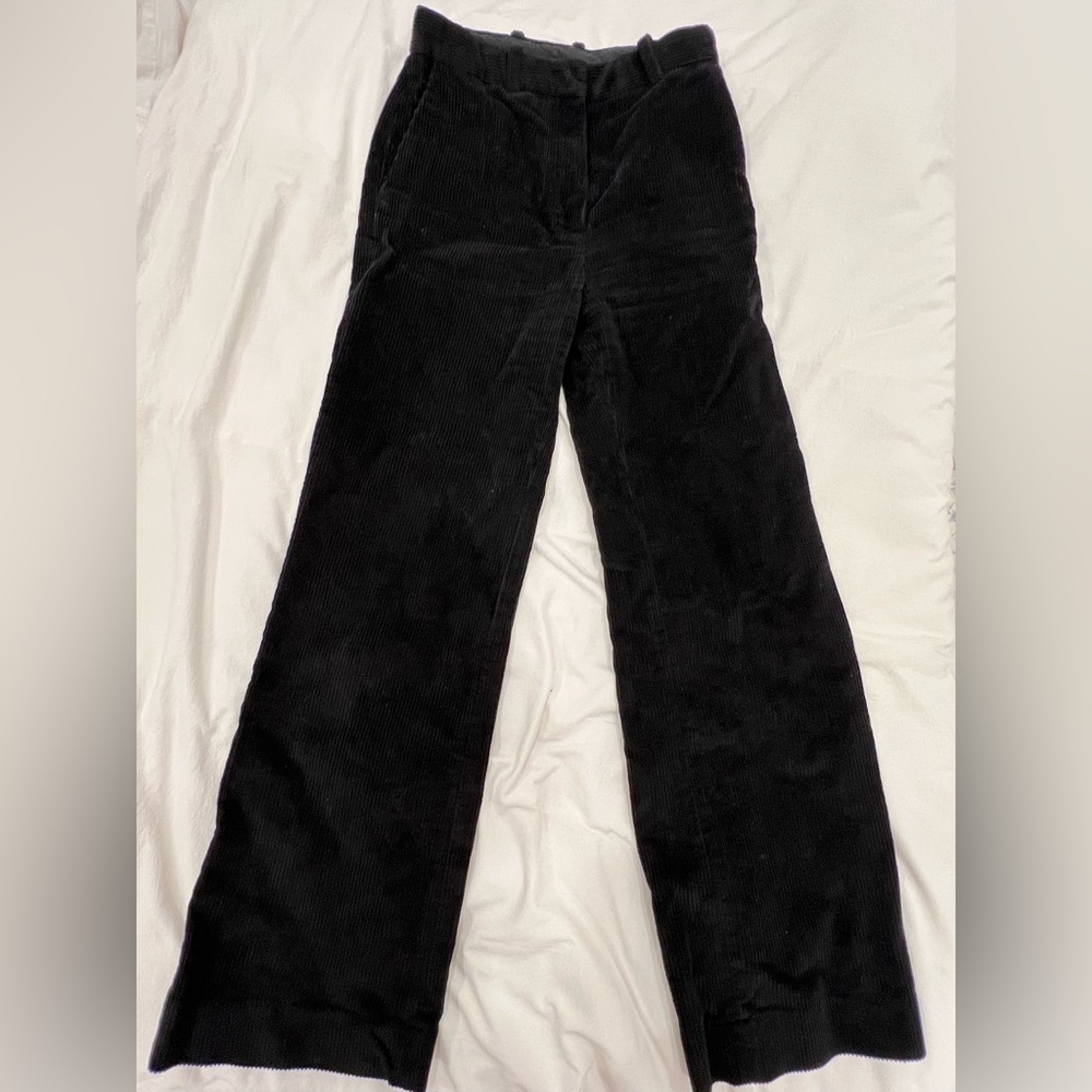 COS Wide Leg Black Corduroy Trousers Size 4
